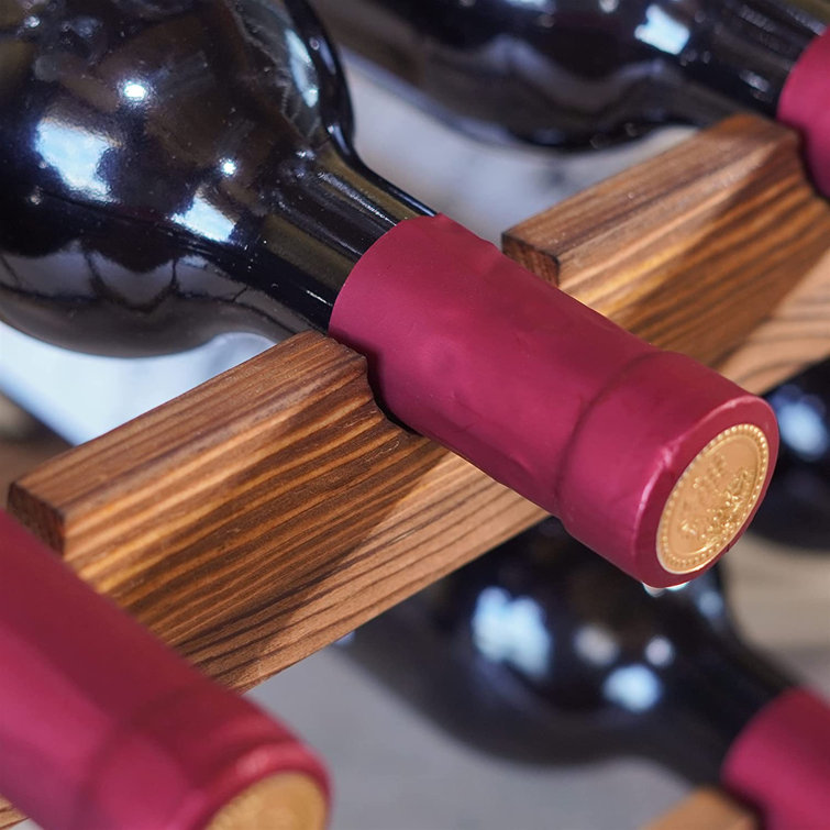 17 Stories 2 Tier Solid Wood Wine Rack, Hold 8 Wine Bottles And 6